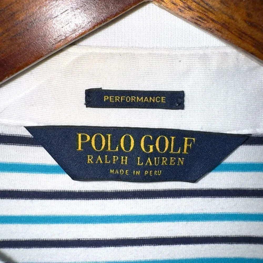 Teal & White Polo Ralph Lauren Golf Performance Golf Polo Shirt Size XL